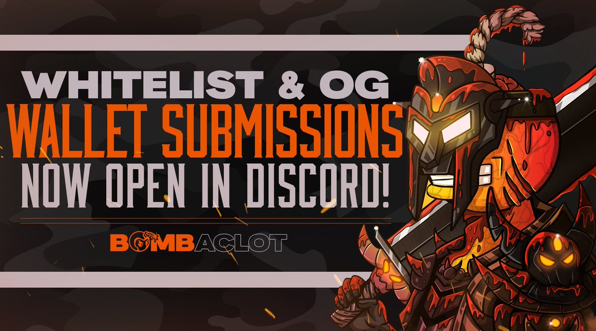 Submit your wallets Bombas!!

Check the Announcement in Discord for more info.