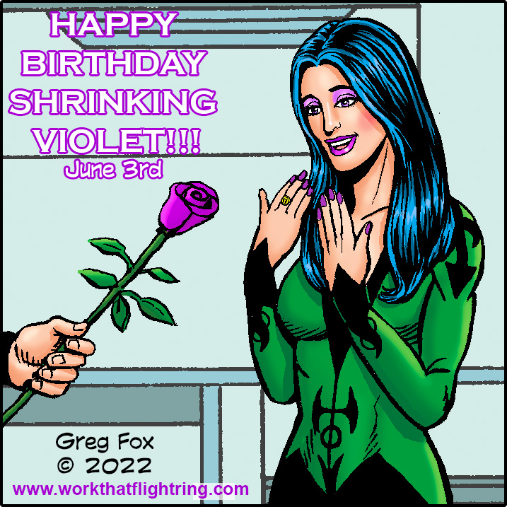 Happy Birthday, Salu Digby... our Shrinking Violet!!! 💜  #WorkThatFlightRing #LegionOfSuperheroes #Legion #LSH #DCcomics #WorkThatFlightRing #DCuniverse #DC #31stcentury #flightring #longlivethelegion #dcuniverse #SaluDigby #ShrinkingViolet #Imsk #GregFox #LLL