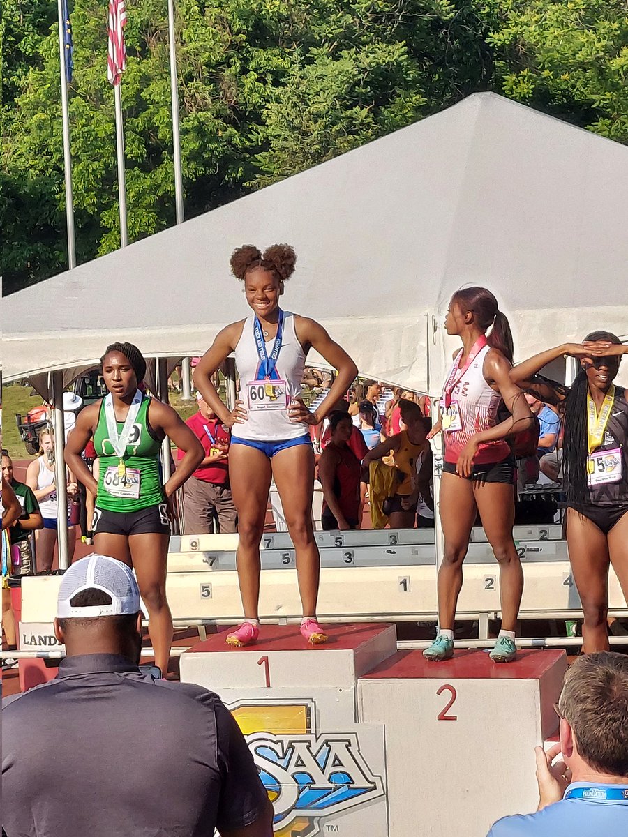 State Champion and New School Record in the 100 Dash for Angel Thomas in 11.65