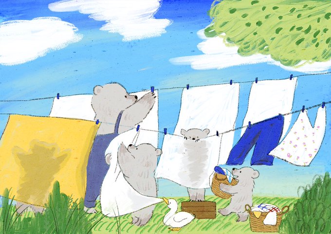 「clothesline cloud」 illustration images(Popular)