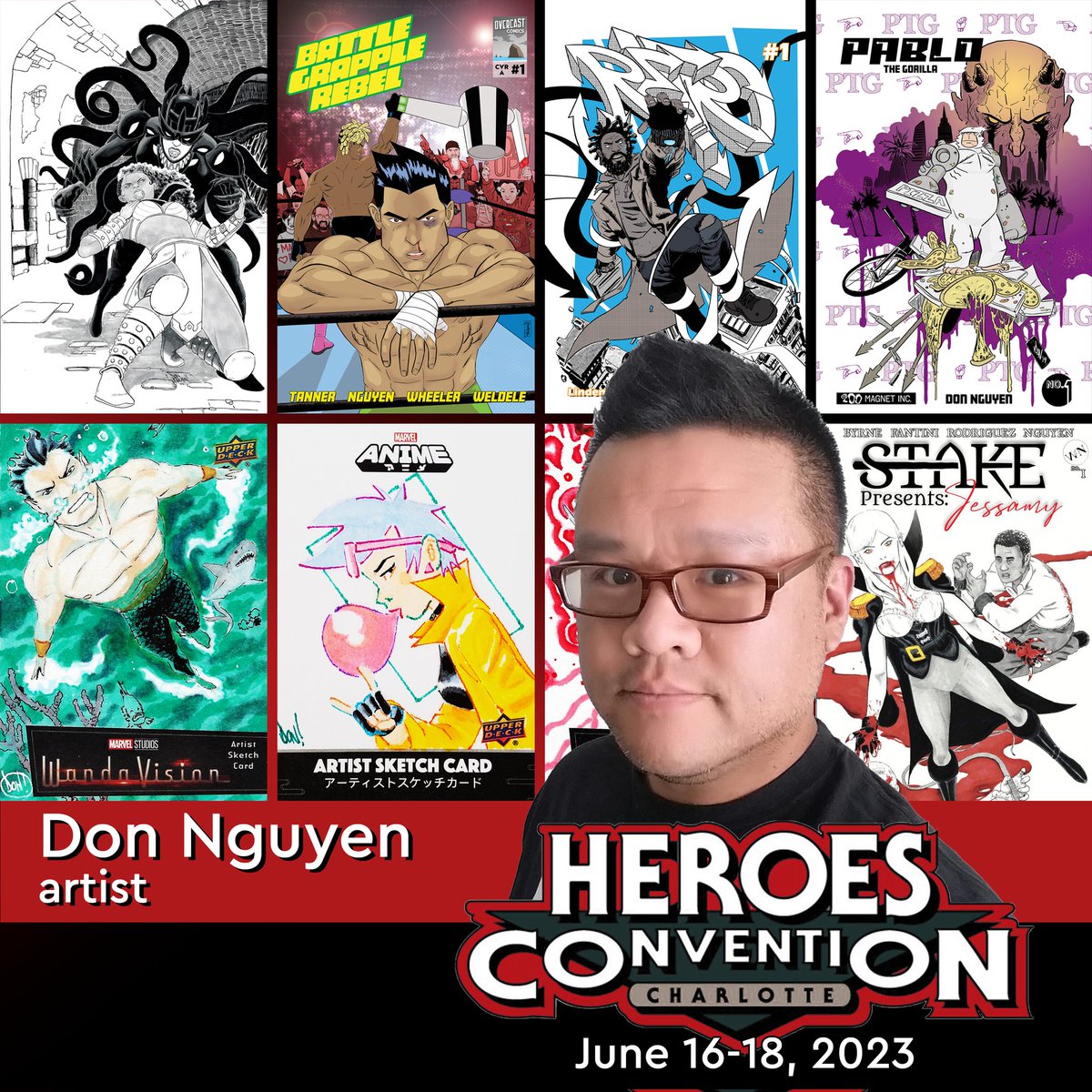 nguyeningit's tweet photo. I'll update my graphics with table numbers for @heroesonline #HeroesCon2023 as soon as they're available.
Until then, look for these amazing creators & check for #PreshowCommissions slots.
Friends, who is open for #commissions? https://t.co/iS79hl61nl