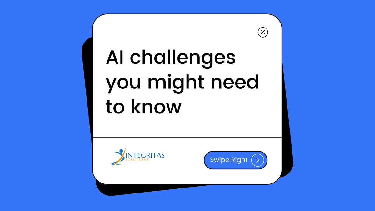 integritas_sol's tweet photo. How Your Organization Can Successfully Tackle AI Challenges and Drive Innovation! Discover the Strategies and Solutions to Overcome Obstacles and Harness the Power of Artificial Intelligence for Your Business's Growth.🚀🤖 

#AIChallenges https://t.co/FEdG7IDFcG