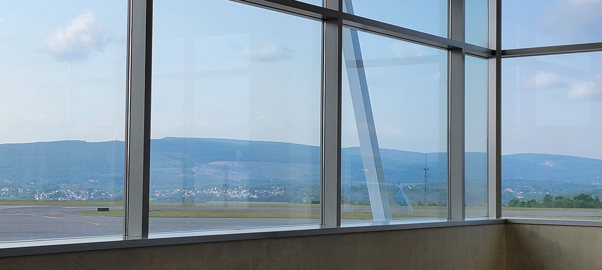 Flight delayed, but the view is nice!