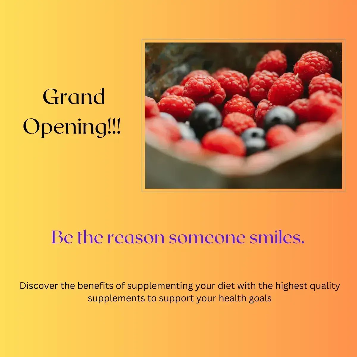 Grand Opening!!!

buff.ly/421WyrI

 Discover the power of supplements to improve your health and wellness!

#herbsupplements #aromatheraphy #essentialoils #petsupplements #multivitaminsforkids