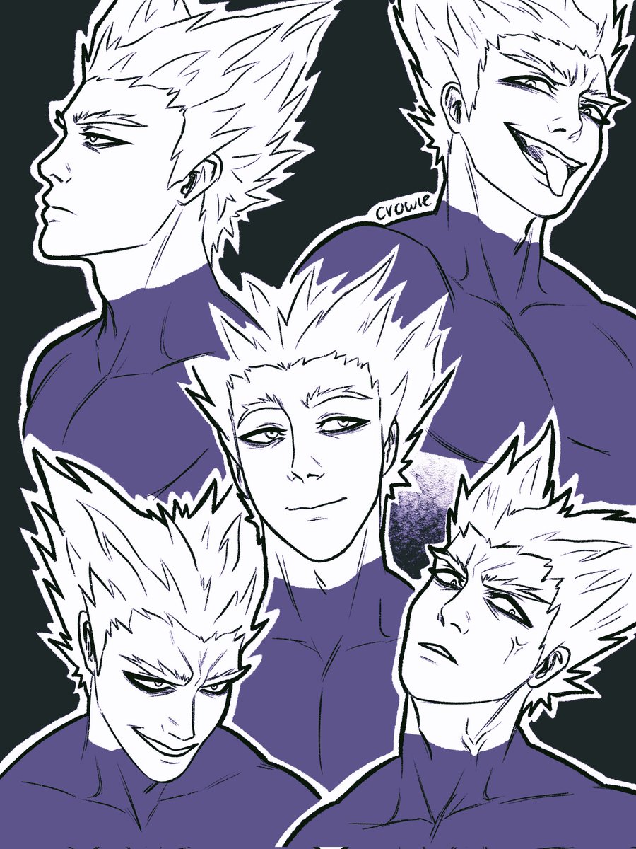 Some Garou sketches to practice expressions 🤍