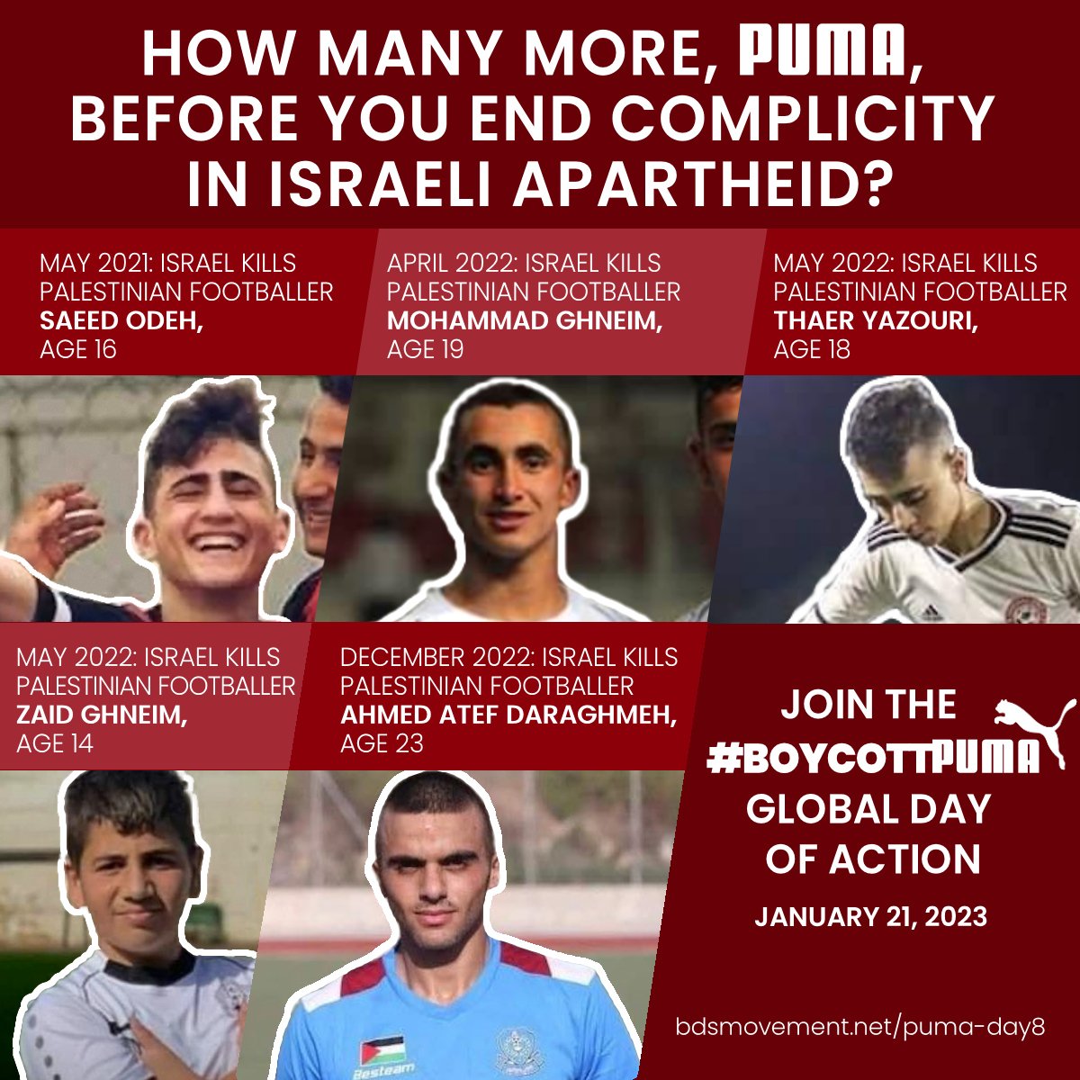 #boycottPuma
Act for Palestine