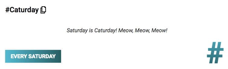 Saturday is #Caturday! Meow, Meow, Meow!
See more on HashtagPicker.com #smm