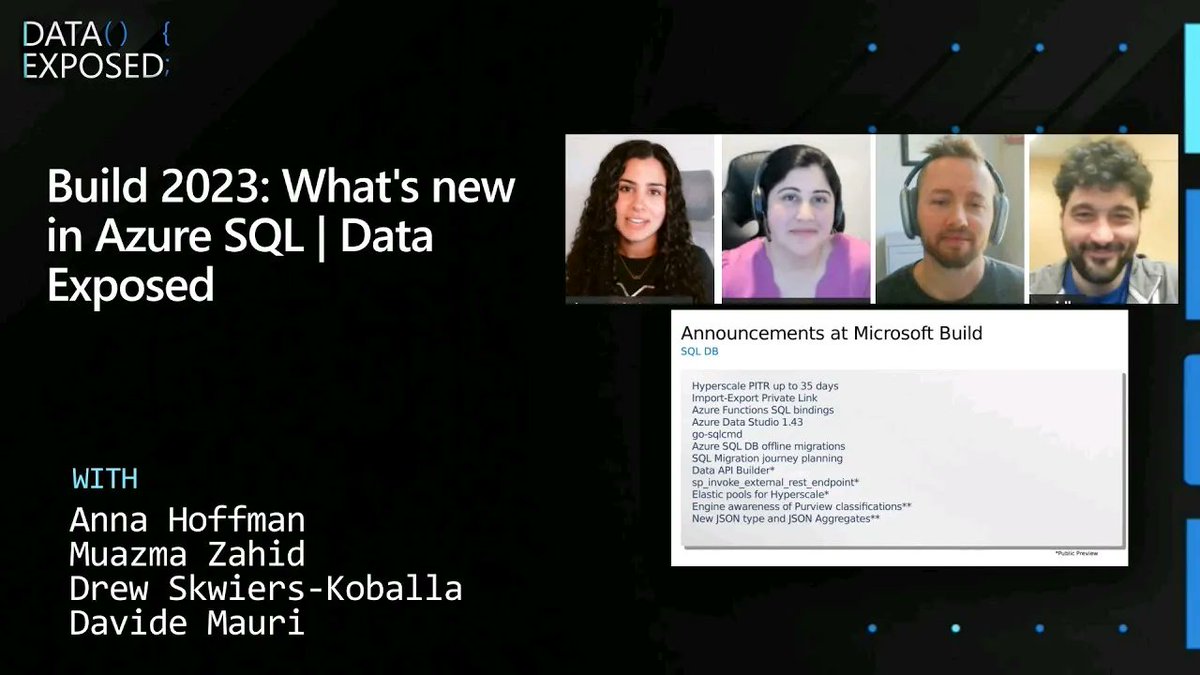 VitalyBruk's tweet image. Build 2023: What's new in Azure SQL | Data Exposed
buff.ly/3ITSRxF
#AzureSQL #database #AzureSQLMI #Microsoft #madeiradata