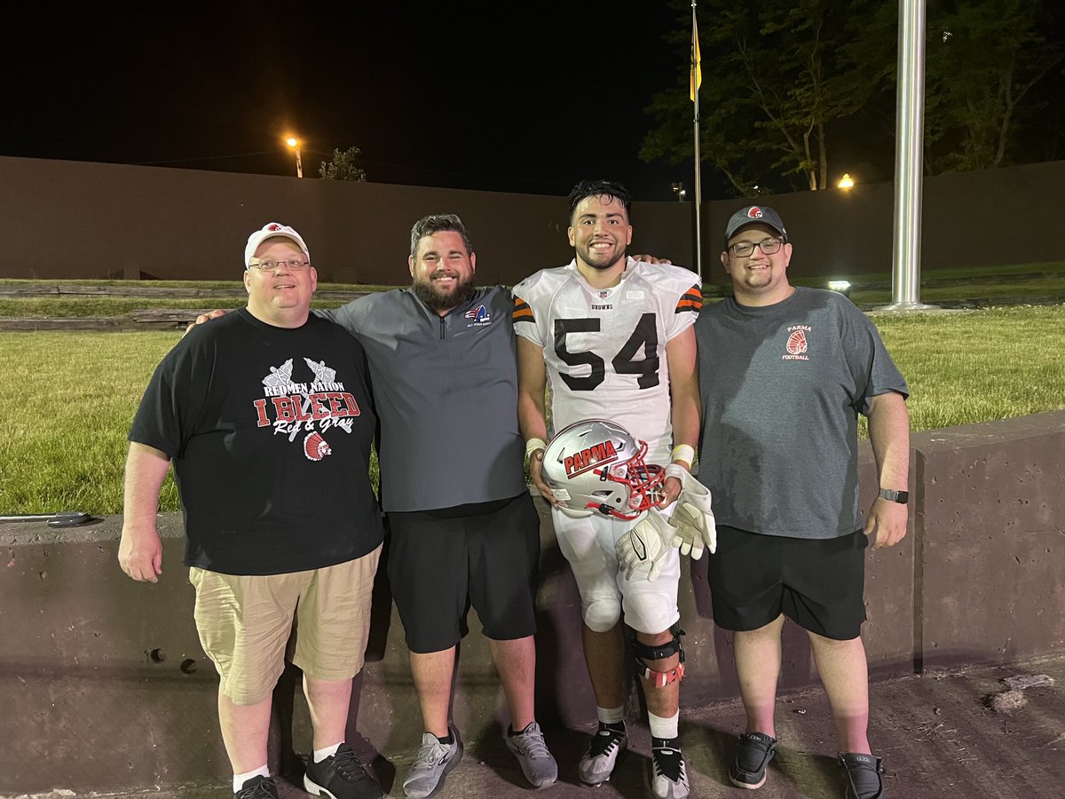 Supporting Coach Burns and Ale Castro, the last coach and player to represent the Parma Redmen football program in the East-West All-Star game last night at B-W. #ParmaPride