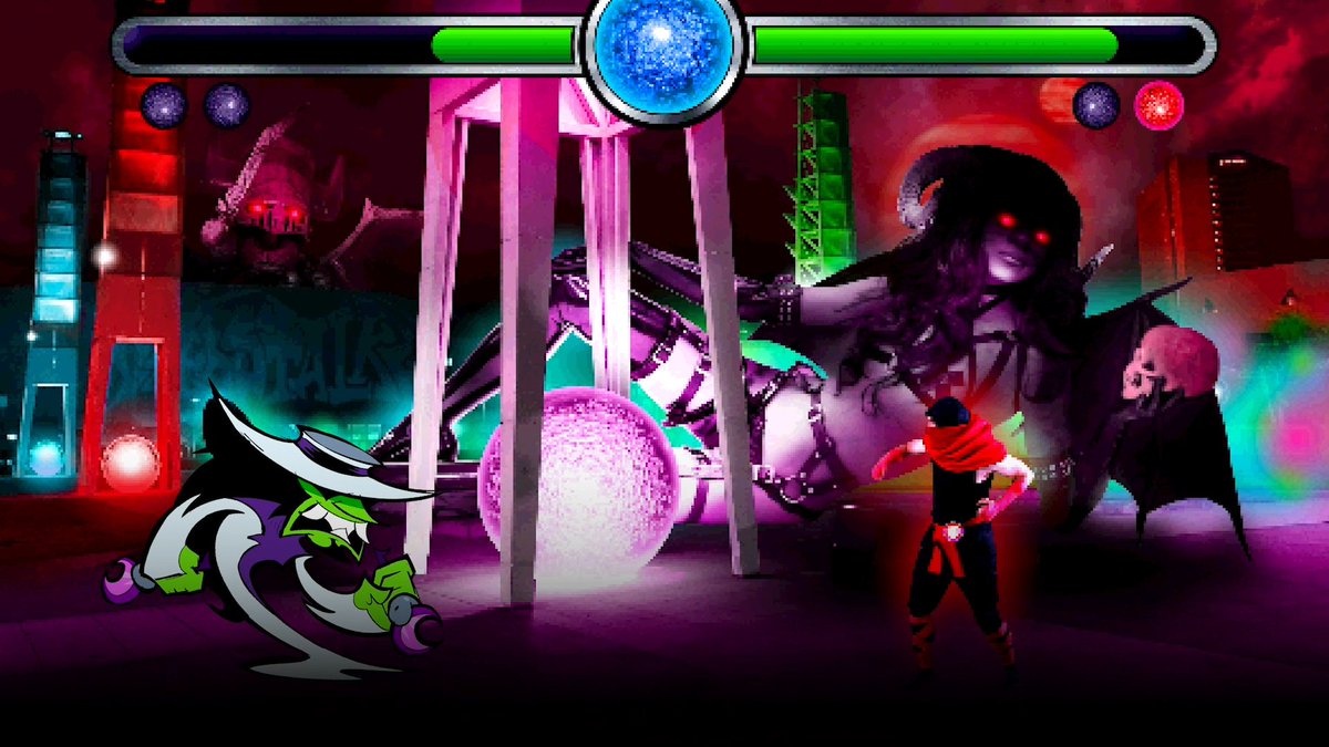 RebelTaxi's tweet image. My favorite thing to do was the short Mortal Kombat style sequence.

Used whatever photos I had. Spires outside Momocon. Along with @Chibella_Chan (NSFW) pics and sprites from the delayed @KickKickPunch game