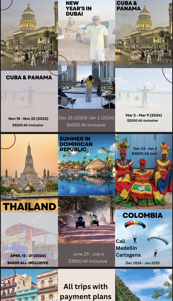 MiahAmoraa's tweet photo. Hey!!  Sharing some travel opportunities! An old professor of mine host trips for 18+ (you don’t have to be a student). If any of them interest you feel free to contact the number directly on the flyer to communicate with the official coordinator. (I AM NOT A TRAVEL AGENT) https://t.co/YppeSapRo7