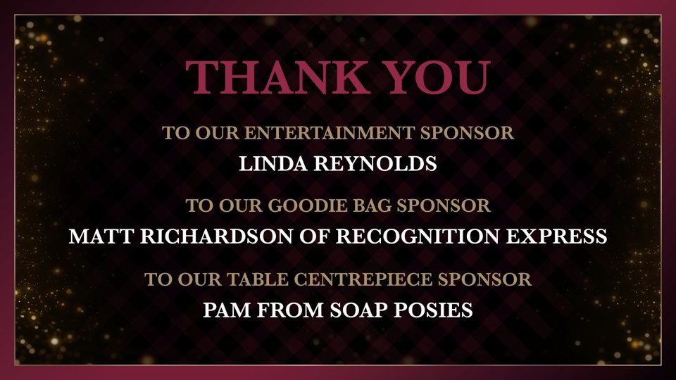 BizsuccessmagUK's tweet photo. Thank you to our fabulous headline sponsor @Coversure_Leam plus Linda Reynolds, Matt Richardson and Pam for sponsoring the entertainment, goodie bags and table centrepieces.

#BSNAwards2023 #businesssuccess #awards #network #community #businessawards https://t.co/VS8zYURcWz