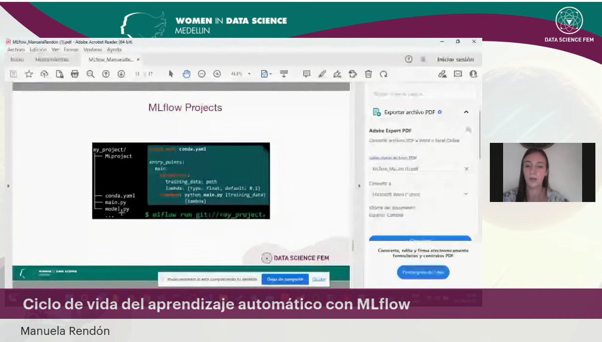Posada07Vivi's tweet image. 🤓Esto esta muy interesante.
MLFlow - Manuela Rendón.
#WiDSMedellin2023 #datasciencefem #Python
@DataScienceFEM
