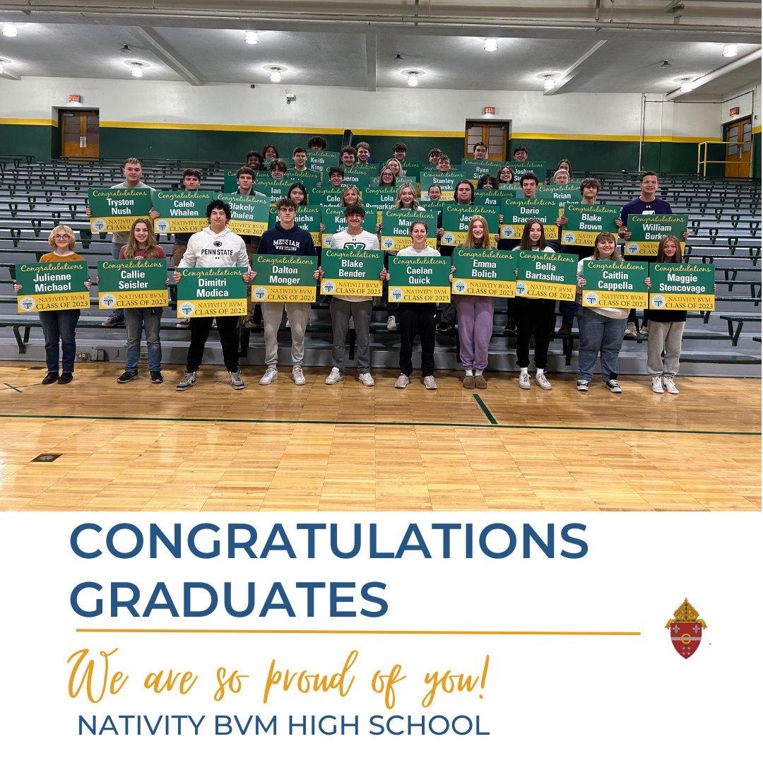 The Secretariat for Evangelization, Education, and Formation wishes to congratulate the graduates from Nativity BVM High School. Thank you to the teachers who helped to form these #saintsandscholars and to their parents for supporting Catholic education!