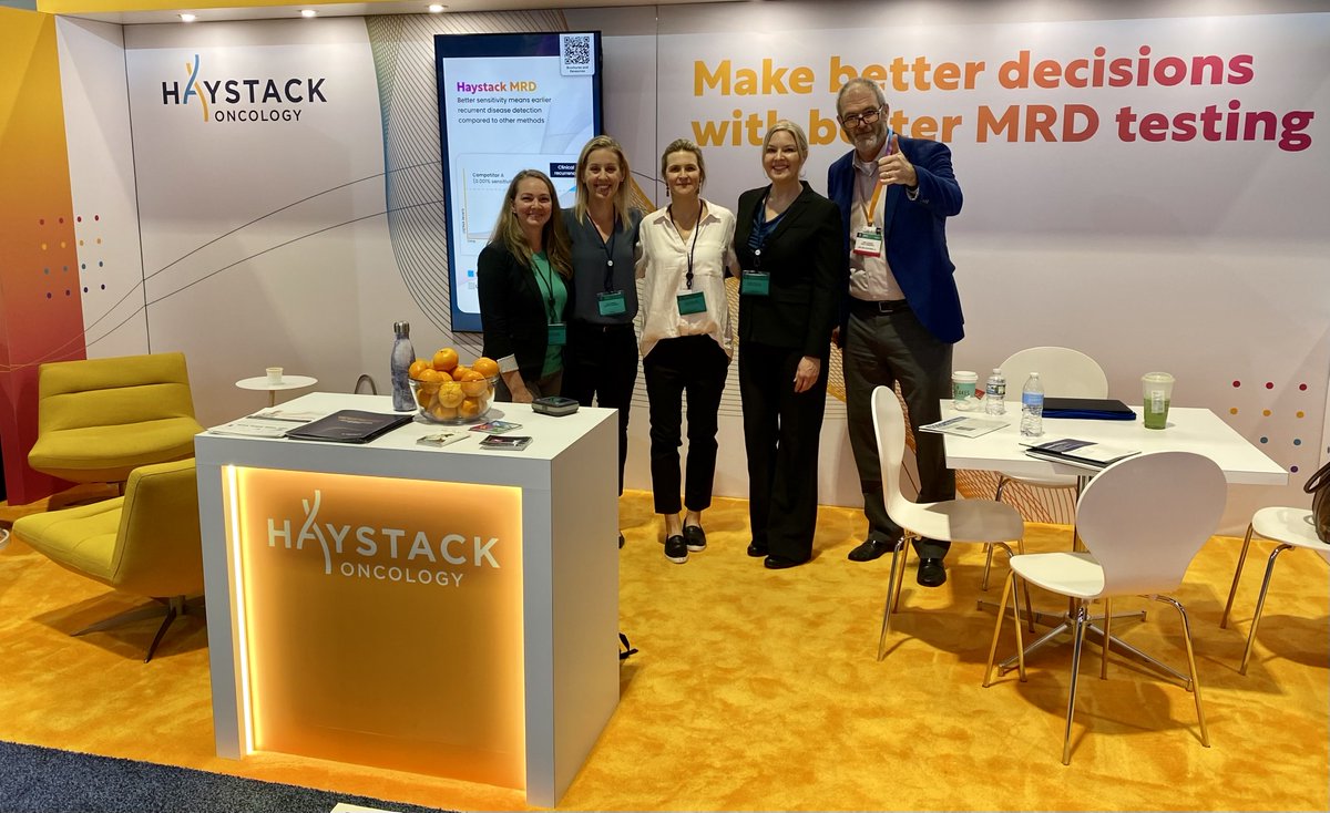 Excited to be at #ASCO23! Stop by booth 28111 to chat with a member of the Haystack team. We're ready to answer your #MRDtesting questions. #PrecisionOncology