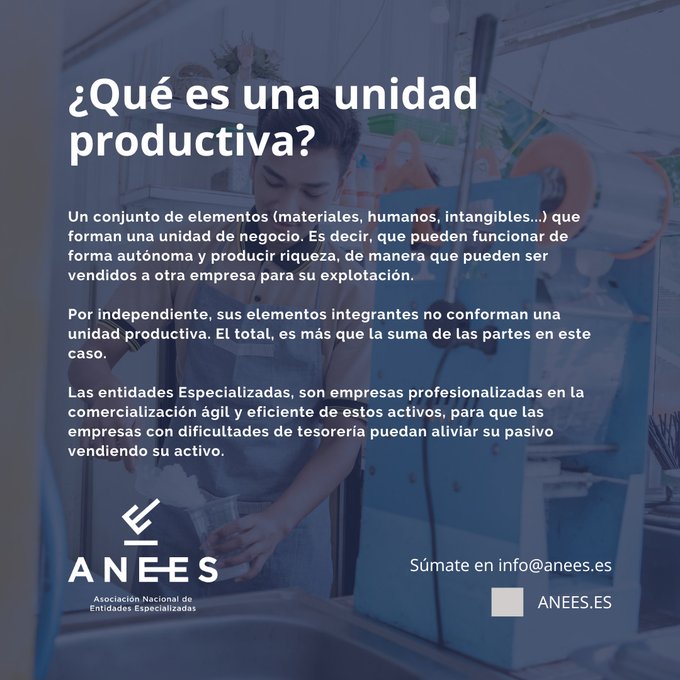ANEESConcursal's tweet photo. ¿Sabes qué es una unidad productiva? En ANEES difundimos conceptos que creemos relevantes al público, para aumentar el reconocimiento a la importancia de nuestro sector para la sociedad. https://t.co/UoMPyKATVJ