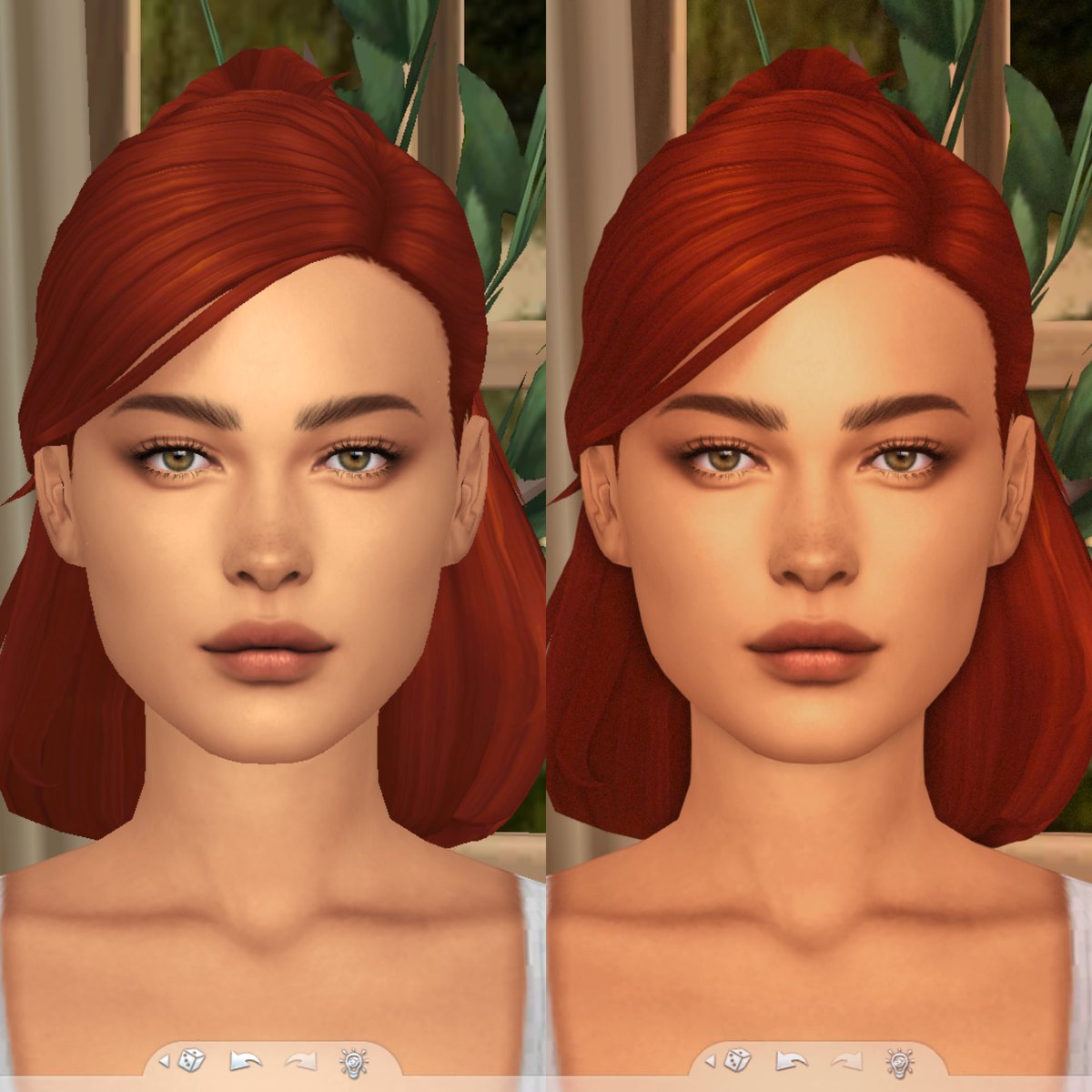 before & after - trying to make a gshade preset for myself, so far so good 🫶🏼 #TheSims4