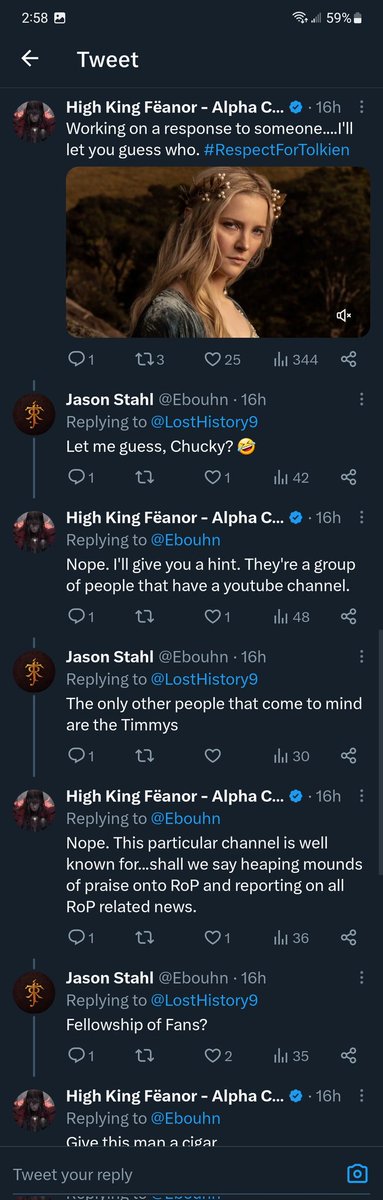 TheHiddenValar's tweet image. This is cringe on a whole new level. Hating on ROP but yet talking about it more than fans do. Also this dude is a making a video to supposedly bash Fellowship of Fans? Because they enjoy Rings of Power.....oh lord. 🙄 

#makebetteruseofyourtime