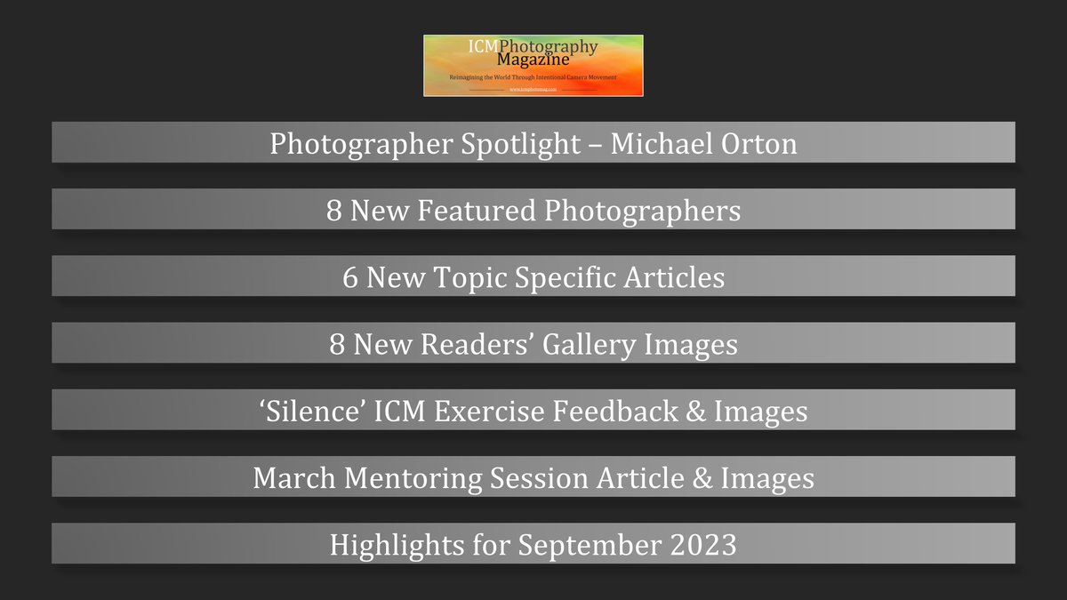ICMPhotoMag June 2023 Issue - Third Anniversary Issue - mailchi.mp/icmphotomag/ju… - RELEASE DATE IS JUNE 15TH
Pre-order the single-issue copy now or subscribe to receive this issue as part of your subscription at icmphotomag.com