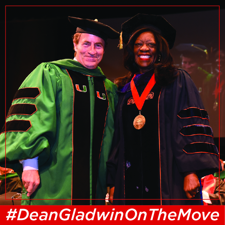 UM School of Medicine Dean Mark T. Gladwin, MD with Graduation Keynote Speaker Dr. Dayna Bowen Matthew, Dean of Law at George Washington University and leader in public health and civil rights law. #DeanGladwinOnTheMove