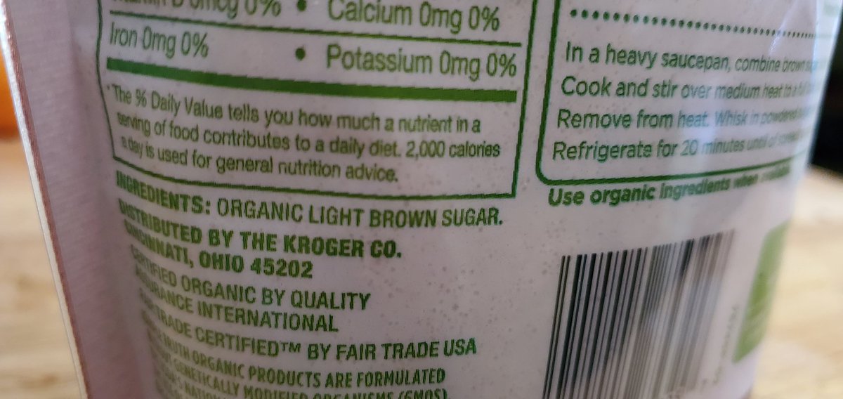 terrible #font. brown & green #typeface. circle logo surrounded in white w/white typeface. ingredients: sugar. ? from grasses, or...? 
#foodphotography #foodie #language #foodlabels #art