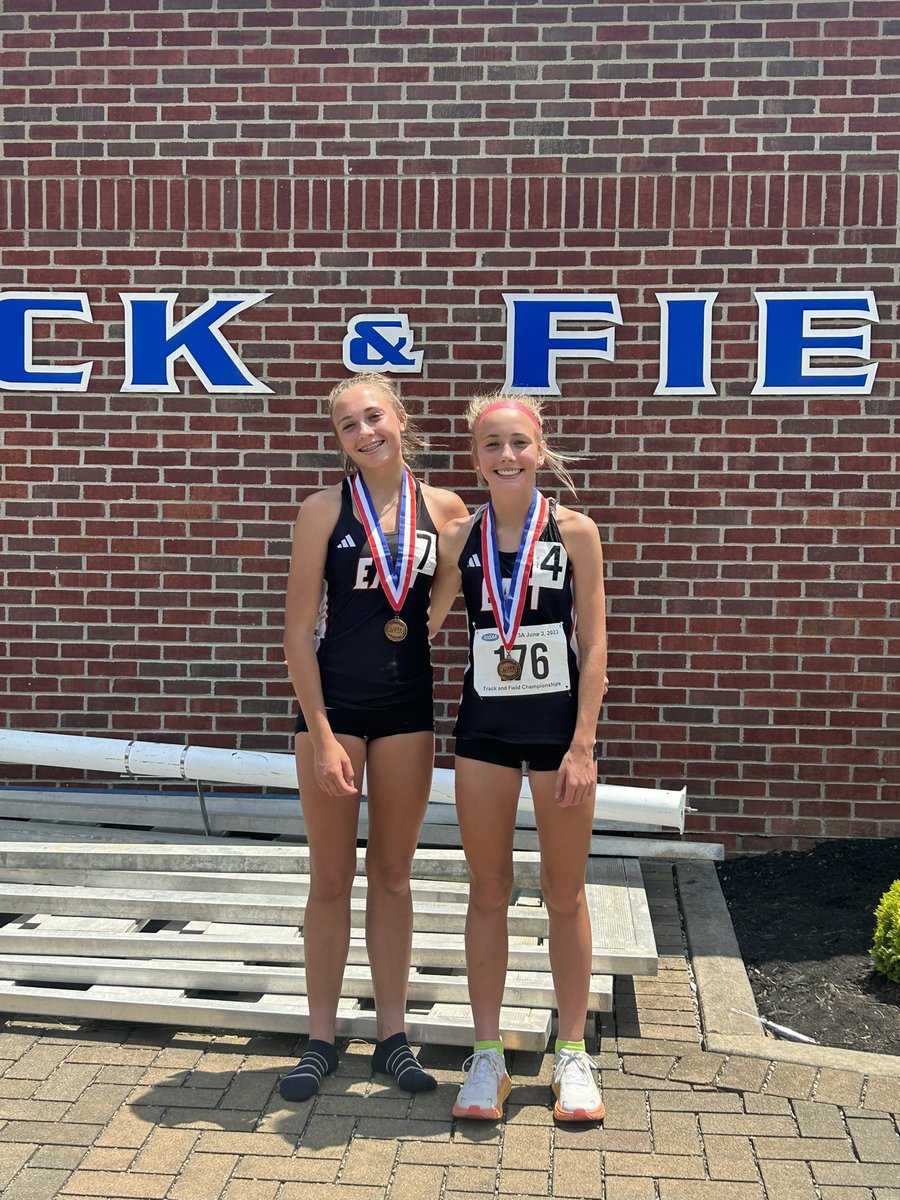 BehsCross's tweet image. Congratulations to Savannah and Caroline Mooney for placing 5th and 6th in the 3200 at State! They stayed mentally tough through the heat after playing in a soccer tournament this morning. We’re proud of both of them!