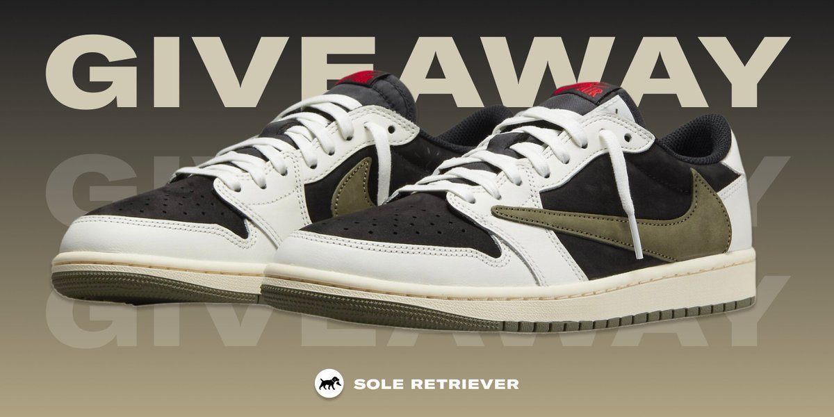 Sole Retriever (@soleretriever) on Twitter photo To celebrate the Travis Scott Jordan 1 line continuing...
We're giving away a FREE pair of the Travis Scott Jordan 1 Low Olives!
To Enter:
🔁 Retweet & Like
👥Tag a friend
🐕 Must be following <a href="/SoleRetriever/">Sole Retriever</a>
The winner will be announced Sunday at 9pm EST To celebrate the Travis Scott Jordan 1 line continuing...
We're giving away a FREE pair of the Travis Scott Jordan 1 Low Olives!
To Enter:
🔁 Retweet & Like
👥Tag a friend
🐕 Must be following <a href="/SoleRetriever/">Sole Retriever</a>
The winner will be announced Sunday at 9pm EST