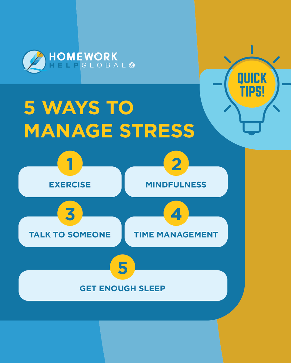 HomeworkHelpInc's tweet image. Here are a few more tips to manage stress!