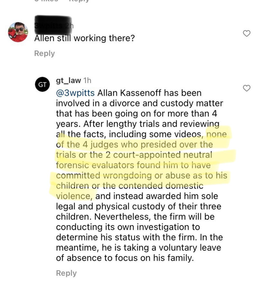 tw/abuse
the fact this firm didn't fire him immediately, when there is literal video evidence of him verbally abusing his children. The same children screaming in fear, saying they don't 'want to go with a crazy guy', and crying..

what more evidence is needed @GT_Law @GTLawCares