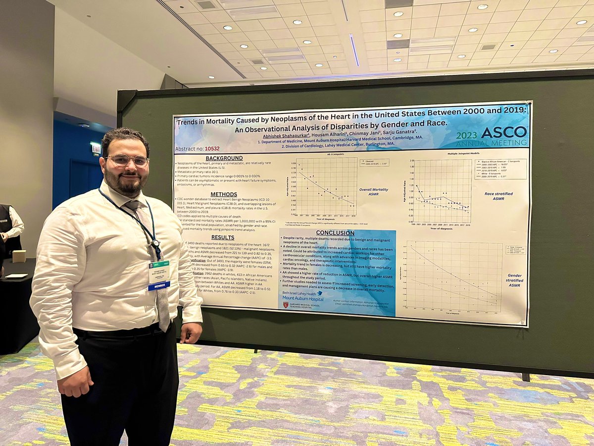 Happy to present our poster and the Resident and Medical students ‘forum at @ASCO 2023 meeeting in chicago @DrA_B_SHAKE @Jani_Chinmay @MAHIMRes 
#cardiology #cardioonc #ASCO23 #ASCO2023