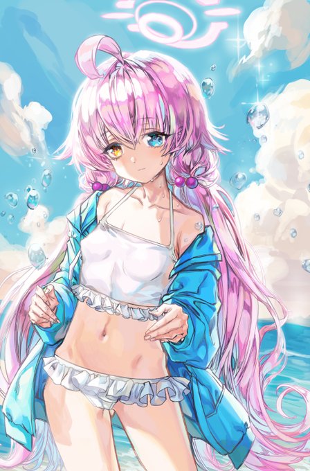 動いてないのに暑いよ~🐳🐋🐬🐟 #ブルアカ   https://t.co/KXlVvZz8zq https://t.co/oPPK1dqJK6