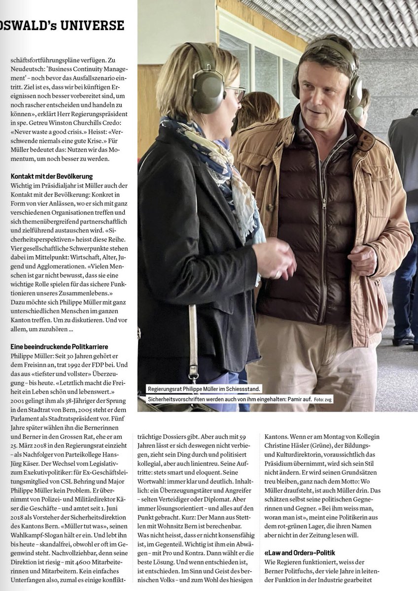 SicherheitBern's tweet photo. Beitrag in der @JungfrauZeitung , 1. Teil
#Regierungsrat @kanton_bern #Sicherheit #Thorberg @PoliceBern @schweizerarmee #SchweizerPass #Mitholz
Link: https://t.co/BgpYCjFq13 https://t.co/Vfjx2eeG9p