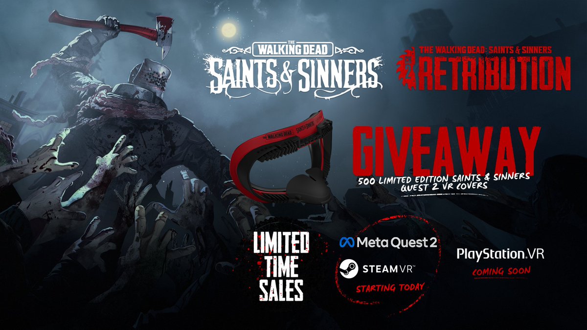 Saints &amp; Sinners is having a limited-time sale! To celebrate, Skydance teamed up with VR Cover to give away 500 limited edition facial interfaces for your Quest 2!  Enter now and pick up Saints and Sinners on Steam, Meta Quest and PSVR today! bit.ly/limited-timesa…