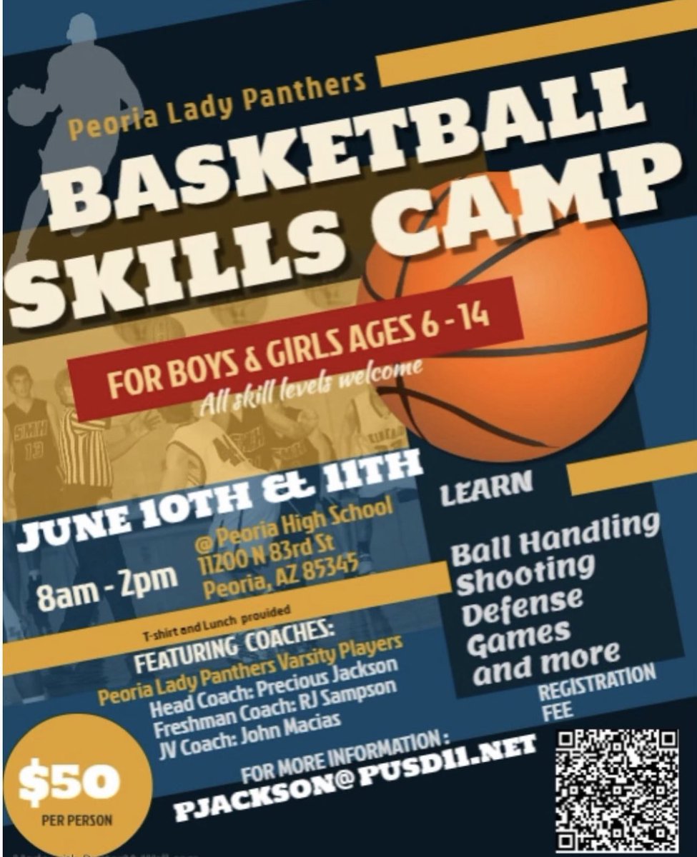 This year we are hosting our first annual youth skills camp. The $50 camp fee can be paid in the Peoria High School Bookstore. Upon camp drop off a waiver will need to be completed on behalf of each camper.
We would love the ability to coach your littles.Registration link in bio.