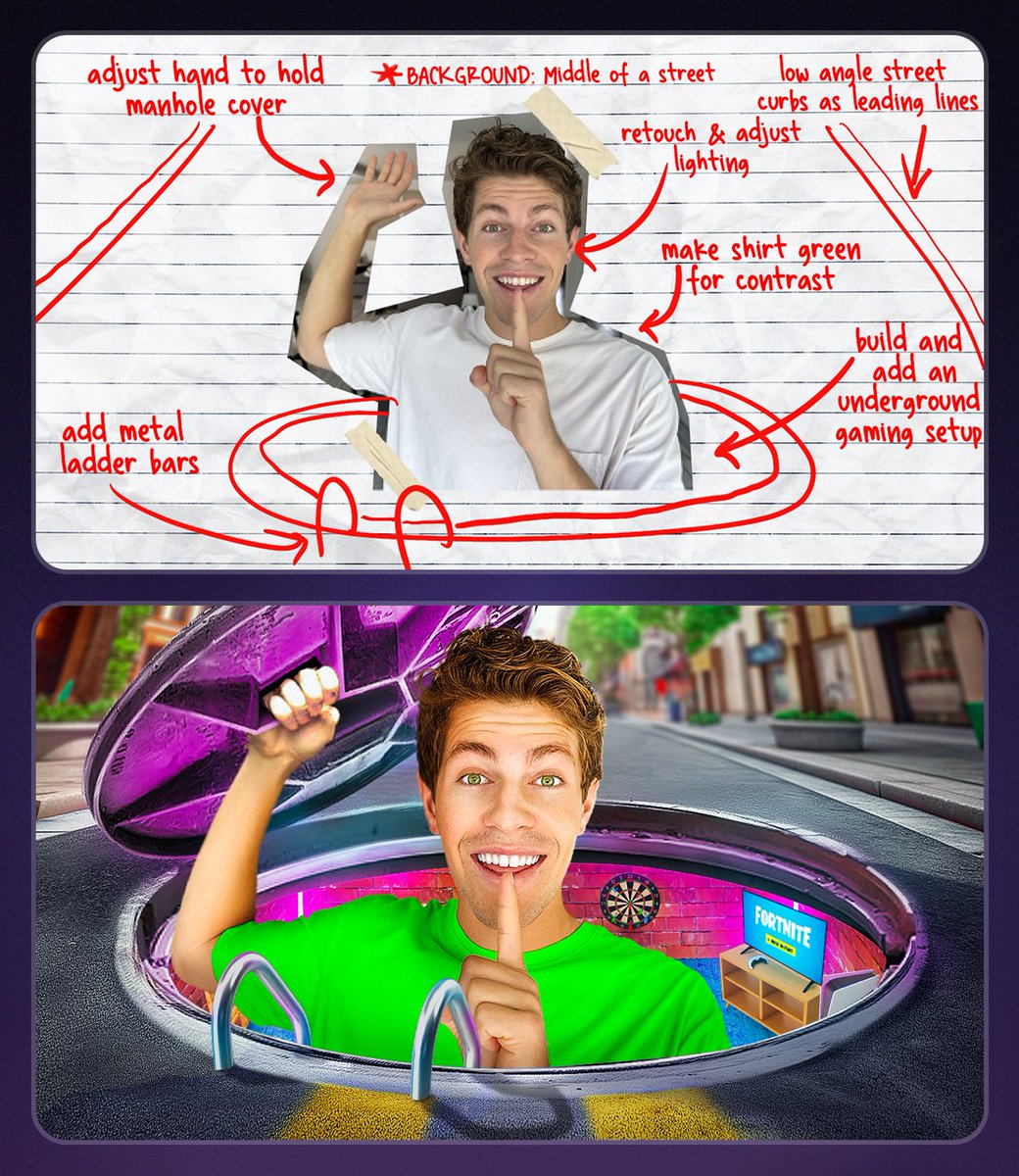 Zas (@designsofzas) on Twitter photo "I Built a SECRET Hidden Gaming Room!" 🤫🎮
Before➡️After + process thumbnail for
<a href="/BenAzelart5/">Ben Azelart</a> "I Built a SECRET Hidden Gaming Room!" 🤫🎮
Before➡️After + process thumbnail for
<a href="/BenAzelart5/">Ben Azelart</a>