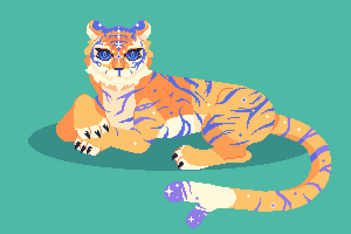Gladoskiller's tweet photo. Pixel art tiger #pixelart Higher resolution than I am used to https://t.co/pEbNP6GS3n