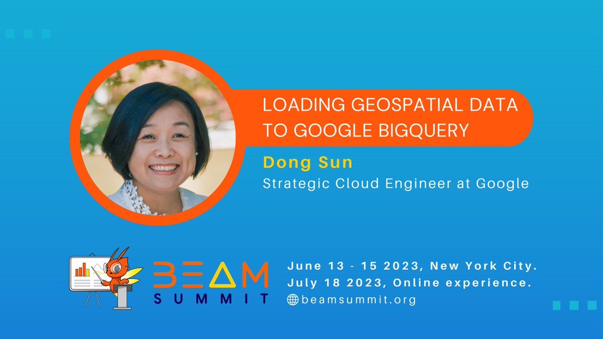 ApacheBeam's tweet image. 🌐🗺️ Discover the power of Google Cloud Platform (GCP) for GIS workloads! Dong Sun will introduce Shapefile and TIFF formats, discuss loading into BigQuery, and share best practices. Unlock the potential of cloud-based GIS with GCP! 🌍💻
beamsummit.org/program/
 #ApacheBeam