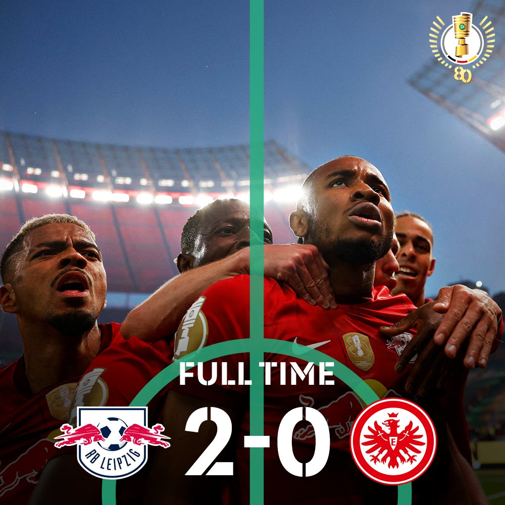 DFBPokal_EN's tweet photo. They've done it again! 🏆🏆

#DFBPokal #RBLSGE 2-0 https://t.co/Td0rIHkETN