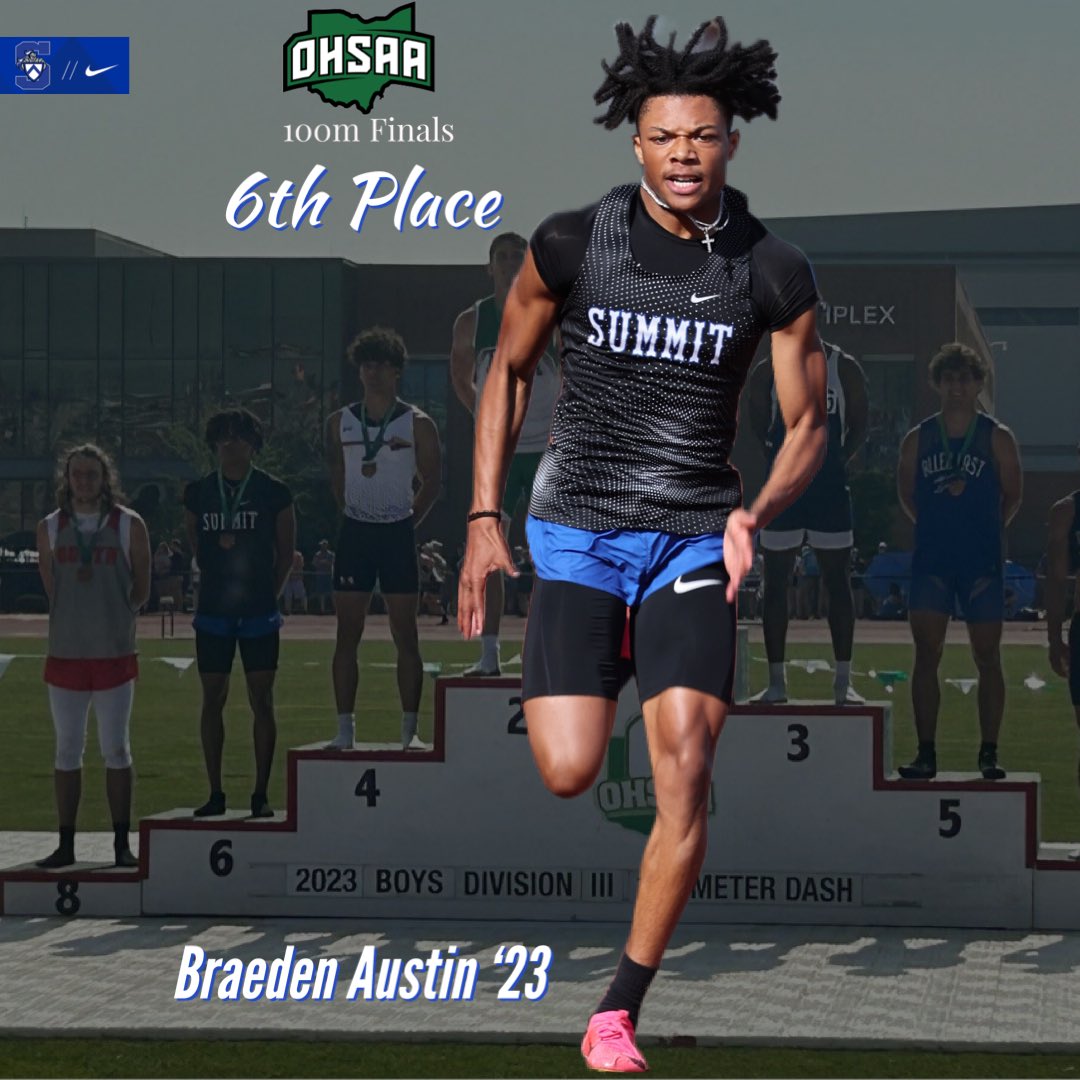 Braeden Austin makes the podium following his 6th place finish in the 100m dash at today’s State Championship!

Congratulations on a great finish and great career, Braeden! 

#GoKnights | <a href="/SummitcdsXCTF/">Summit XC/TF</a>