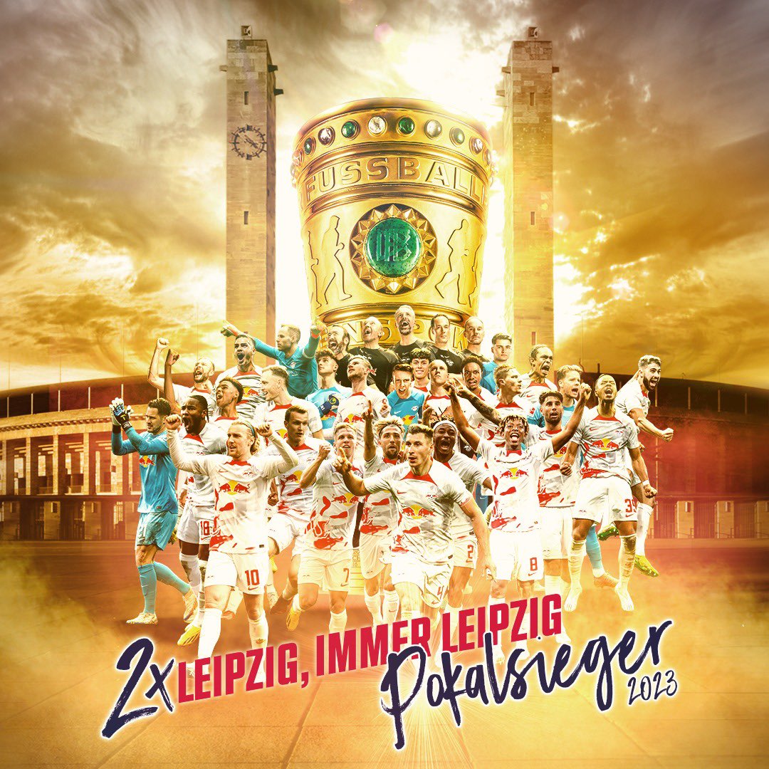 2⃣✖️ Leipzig, Immer Leipzig 🏆🏆

Wir verteidigen den Pokal.

RB Leipzig ist Deutscher Pokalsieger 2️⃣0️⃣2️⃣3️⃣ 🔴⚪️

#YouCanDoAnything
#WirSindLeipzig