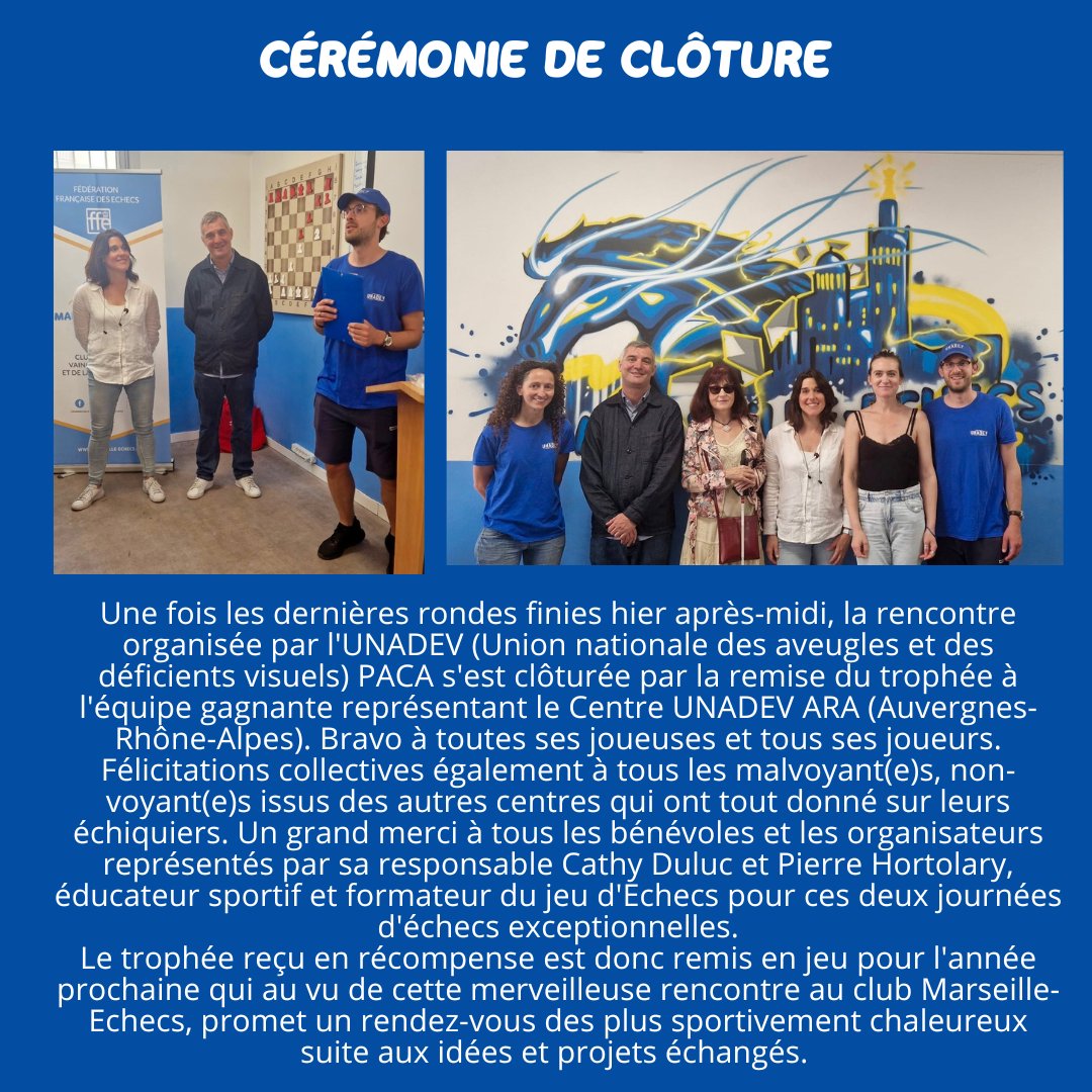 Marsechecs's tweet image. VAINQUEUR DU TROPHÉE NATIONAL DES RENCONTRES UNADEV : LE CENTRE AUVERGNES-RHÔNE-ALPES
👍💙🤍♟🎉
#marseilleechecs #unadev #villedemarseille #mairiemarseille1_7 #mairiemarseille6_8 #bouchesdurhone #cyprienvincent #sebastienjibrayel #giampieromancinelli