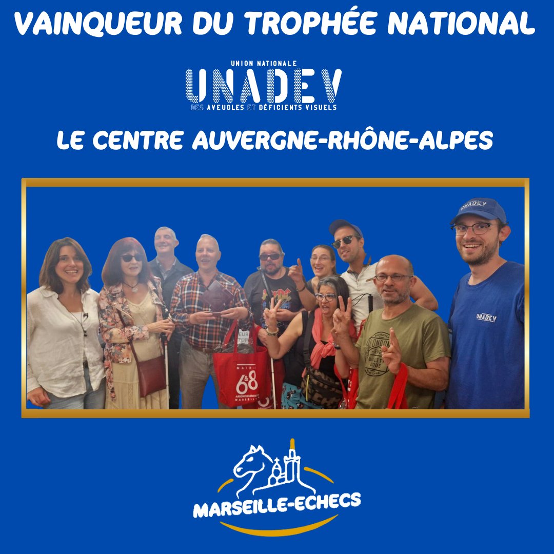 Marsechecs's tweet image. VAINQUEUR DU TROPHÉE NATIONAL DES RENCONTRES UNADEV : LE CENTRE AUVERGNES-RHÔNE-ALPES
👍💙🤍♟🎉
#marseilleechecs #unadev #villedemarseille #mairiemarseille1_7 #mairiemarseille6_8 #bouchesdurhone #cyprienvincent #sebastienjibrayel #giampieromancinelli