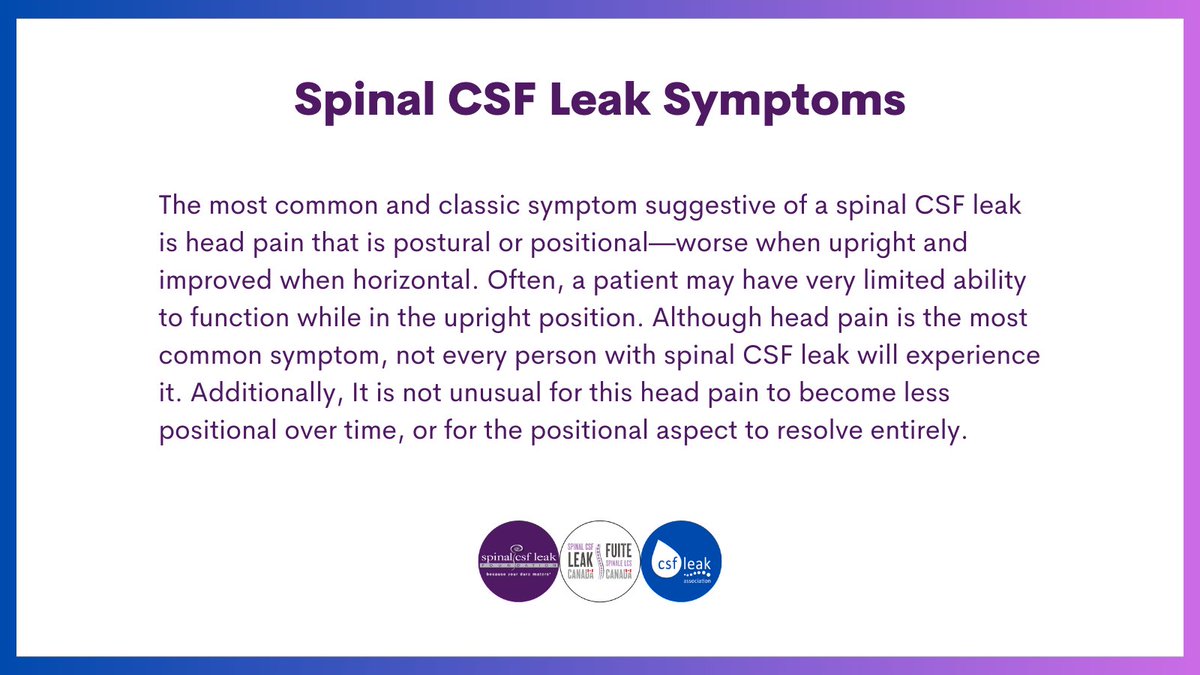 spinalCSFleak's tweet image. For #LeakWeek day two, we’re discussing symptoms of spinal CSF leak. @SpinalCSFCanada @csfleakuk
spinalcsfleak.org/leakweek-2023-…

 #leakweek2023 #spinalcsfleak #becauseyourduramaters