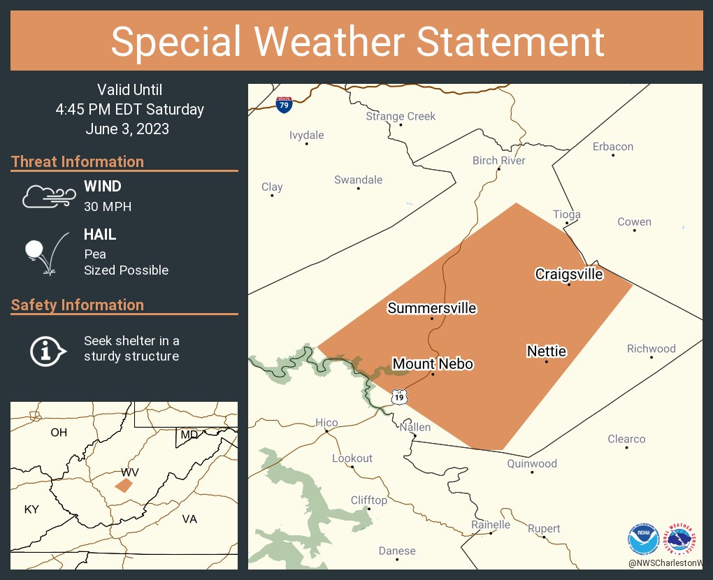 NWS Charleston, WV on Twitter "A special weather statement has been