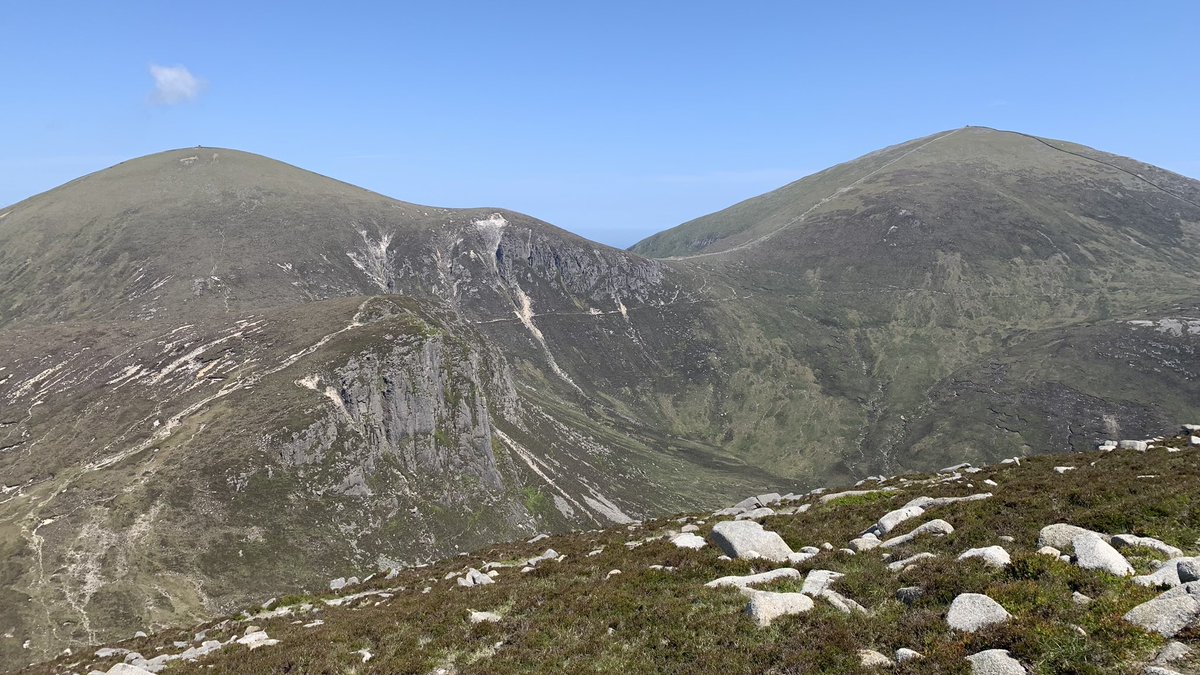 Ticketybooo's tweet photo. Views from Cove #commeadagh #coll #donard #slievebeg #brandypad #lamagan #cairn #blueskies #clouds https://t.co/kX0Sd4CLzM