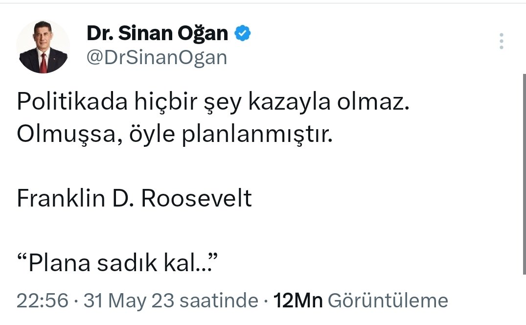 <a href="/DrSinanOgan/">Dr. Sinan Oğan</a> Abi iki gün önce de şu tweet'i atmıştın, hangisine inanalım?