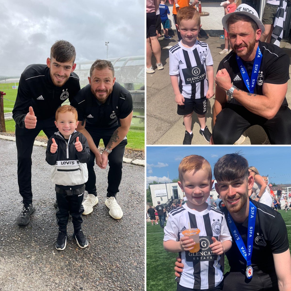 From the start of the season travelling over 200 miles to get soaked in Keith to the end leading them out and watching them lift that cup… these two have been fantastic with Lyle all season and what a way to end it with a day like today! This club has our ❤️ #ATN <a href="/CumnockJnrsFC/">Cumnock Juniors FC ⭐️⭐️⭐️</a>