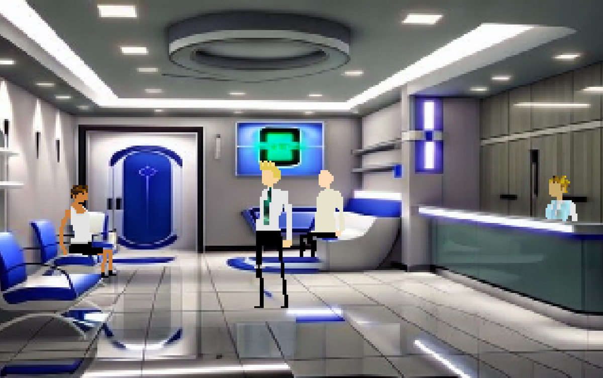 RandAnsGames's tweet photo. At Maxima Clinic we always put you first. Unless someone is ahead of you in line, then we put them first. Your health is our first (or second) priority. Located at luxurious Starlight Bay.
#ScreenshotSaturday #ByteSizedBetrayal #indiedev https://t.co/2ZhUl3I9ST