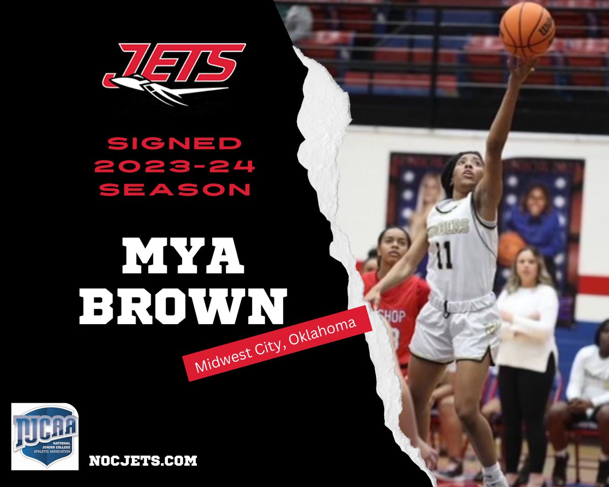 NOCEnidWBB's tweet photo. Future Lady Jets 👀✈️

Welcome Mya Brown from Midwest City, to the Lady Jets ‼️‼️ Mya will be joining us for the 2023-24 season 🏀✈️ https://t.co/HU0vnc8SoR