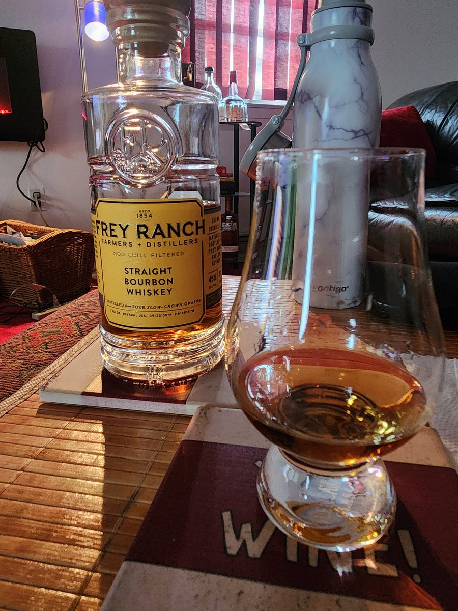 Navorn Johnson (@navornjohnson) on Twitter photo First pour of the night. I'm not usually a fan of lower-proof bourbon, but this drinks higher than 90 proof. It's syrupy and the four-grain mashbill comes through. This is super good. <a href="/freyranch/">Frey Ranch Distillery</a> First pour of the night. I'm not usually a fan of lower-proof bourbon, but this drinks higher than 90 proof. It's syrupy and the four-grain mashbill comes through. This is super good. <a href="/freyranch/">Frey Ranch Distillery</a>